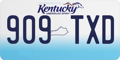 KY license plate 909TXD