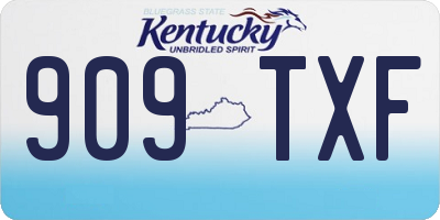 KY license plate 909TXF