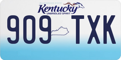 KY license plate 909TXK
