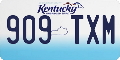 KY license plate 909TXM