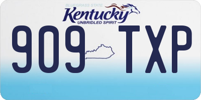 KY license plate 909TXP
