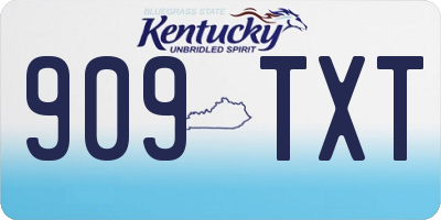 KY license plate 909TXT