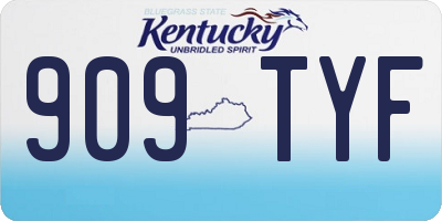 KY license plate 909TYF