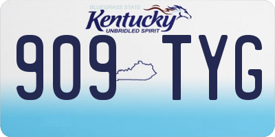 KY license plate 909TYG