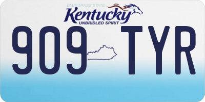 KY license plate 909TYR