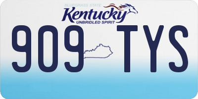 KY license plate 909TYS