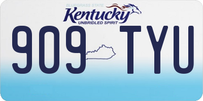 KY license plate 909TYU
