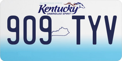 KY license plate 909TYV
