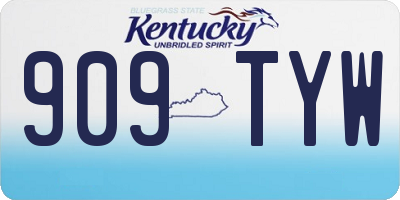 KY license plate 909TYW