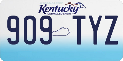 KY license plate 909TYZ