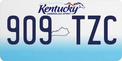 KY license plate 909TZC