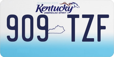 KY license plate 909TZF