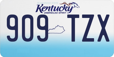 KY license plate 909TZX