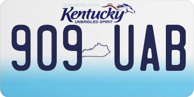KY license plate 909UAB