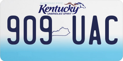KY license plate 909UAC