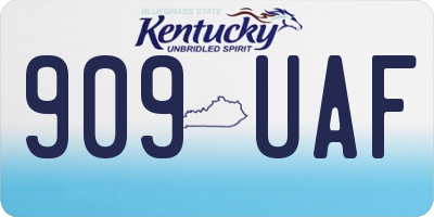 KY license plate 909UAF
