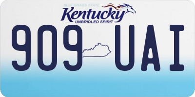 KY license plate 909UAI