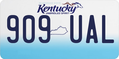 KY license plate 909UAL