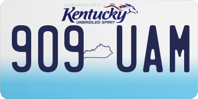 KY license plate 909UAM