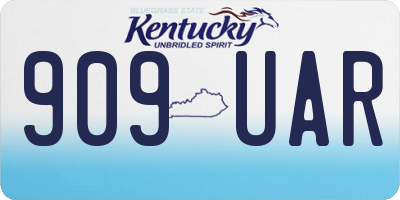 KY license plate 909UAR