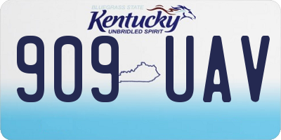 KY license plate 909UAV