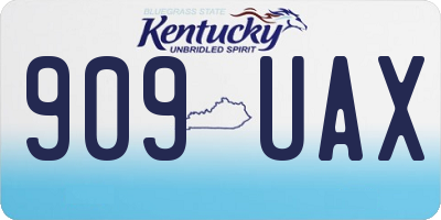 KY license plate 909UAX