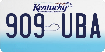 KY license plate 909UBA