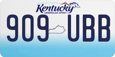 KY license plate 909UBB