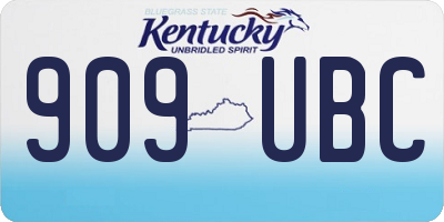 KY license plate 909UBC