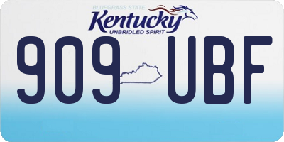 KY license plate 909UBF