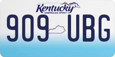 KY license plate 909UBG