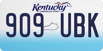 KY license plate 909UBK
