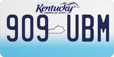 KY license plate 909UBM