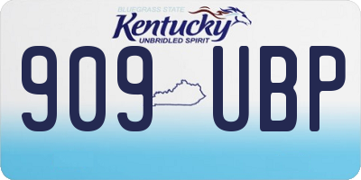 KY license plate 909UBP