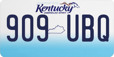 KY license plate 909UBQ