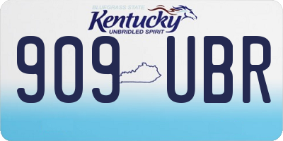 KY license plate 909UBR