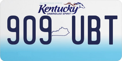 KY license plate 909UBT
