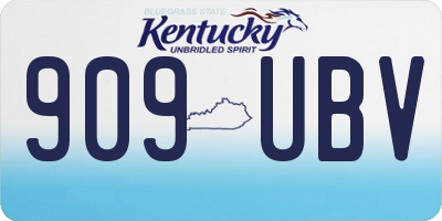 KY license plate 909UBV