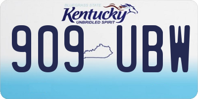 KY license plate 909UBW