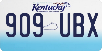KY license plate 909UBX
