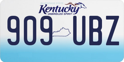 KY license plate 909UBZ