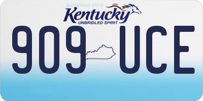 KY license plate 909UCE
