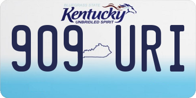KY license plate 909URI