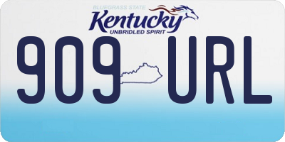 KY license plate 909URL