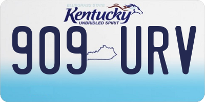 KY license plate 909URV