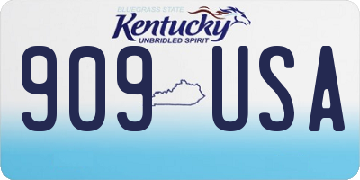KY license plate 909USA