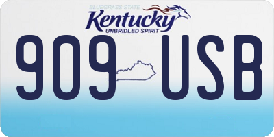 KY license plate 909USB