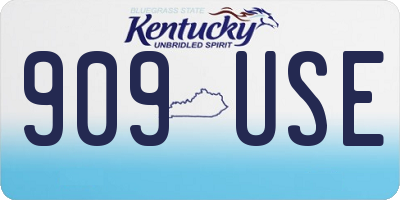 KY license plate 909USE