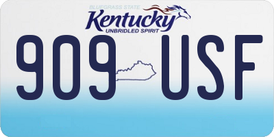 KY license plate 909USF