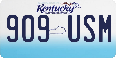 KY license plate 909USM